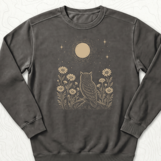 Moonlit Owl Sweatshirt - Pepper