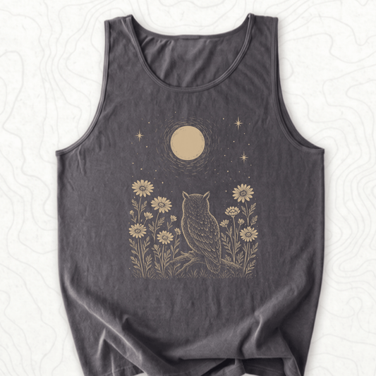 Moonlit Owl Tank Top - Pepper
