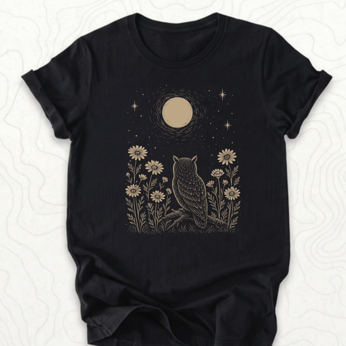 Moonlit Owl Tee - Black