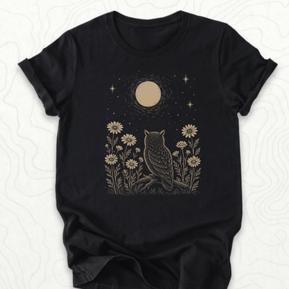 Moonlit Owl Tee - Black