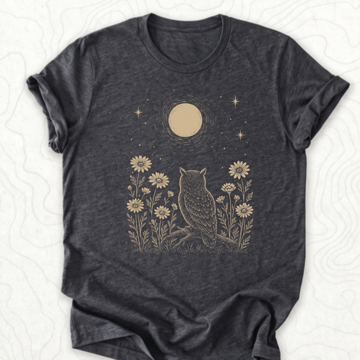 Moonlit Owl Tee - Dark Grey Heather