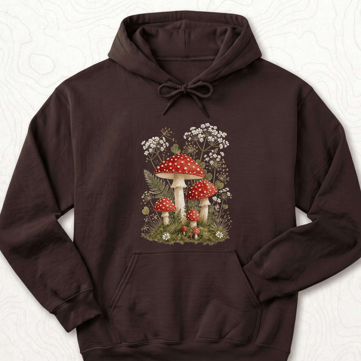 Mushroom Garden Hoodie - Dark Chocolate