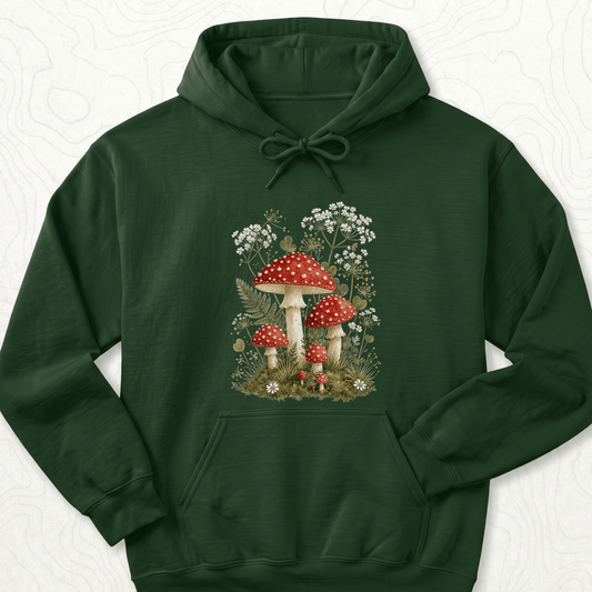 Mushroom Garden Hoodie - Forest Green