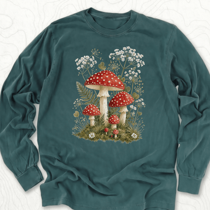 Mushroom Garden LS T-shirt - Blue Spruce