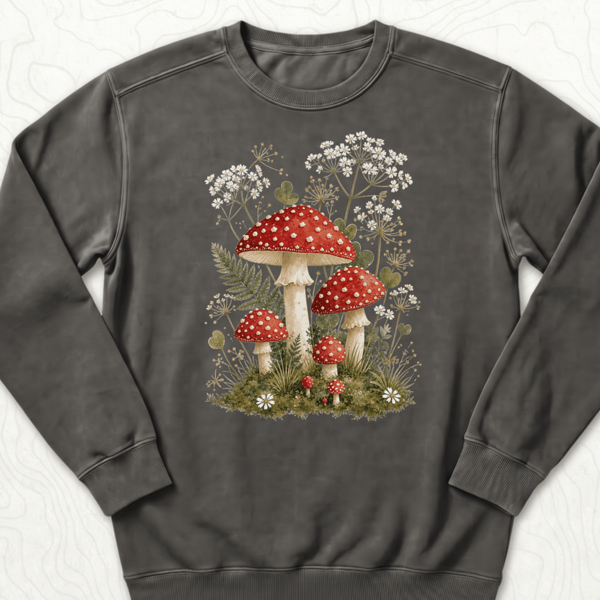 Mushroom Garden Sweatshirt - Pepper