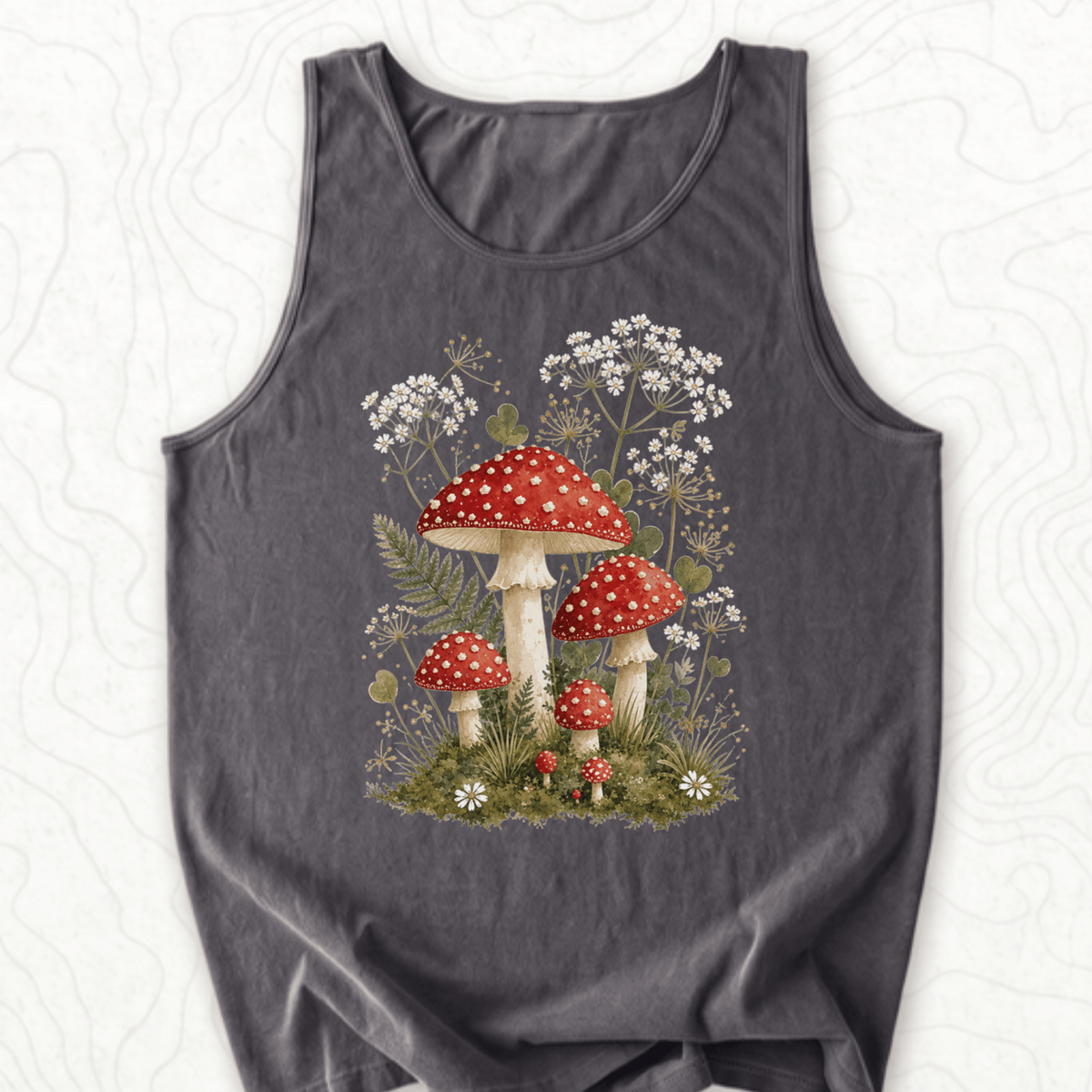 Mushroom Garden Tank Top - Pepper