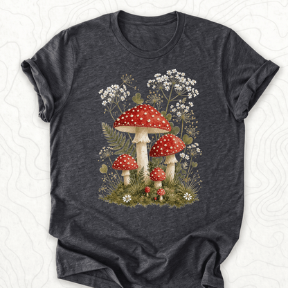Mushroom Garden Tee - Dark Grey Heather