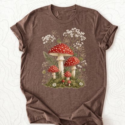 Mushroom Garden Tee - Heather Brown