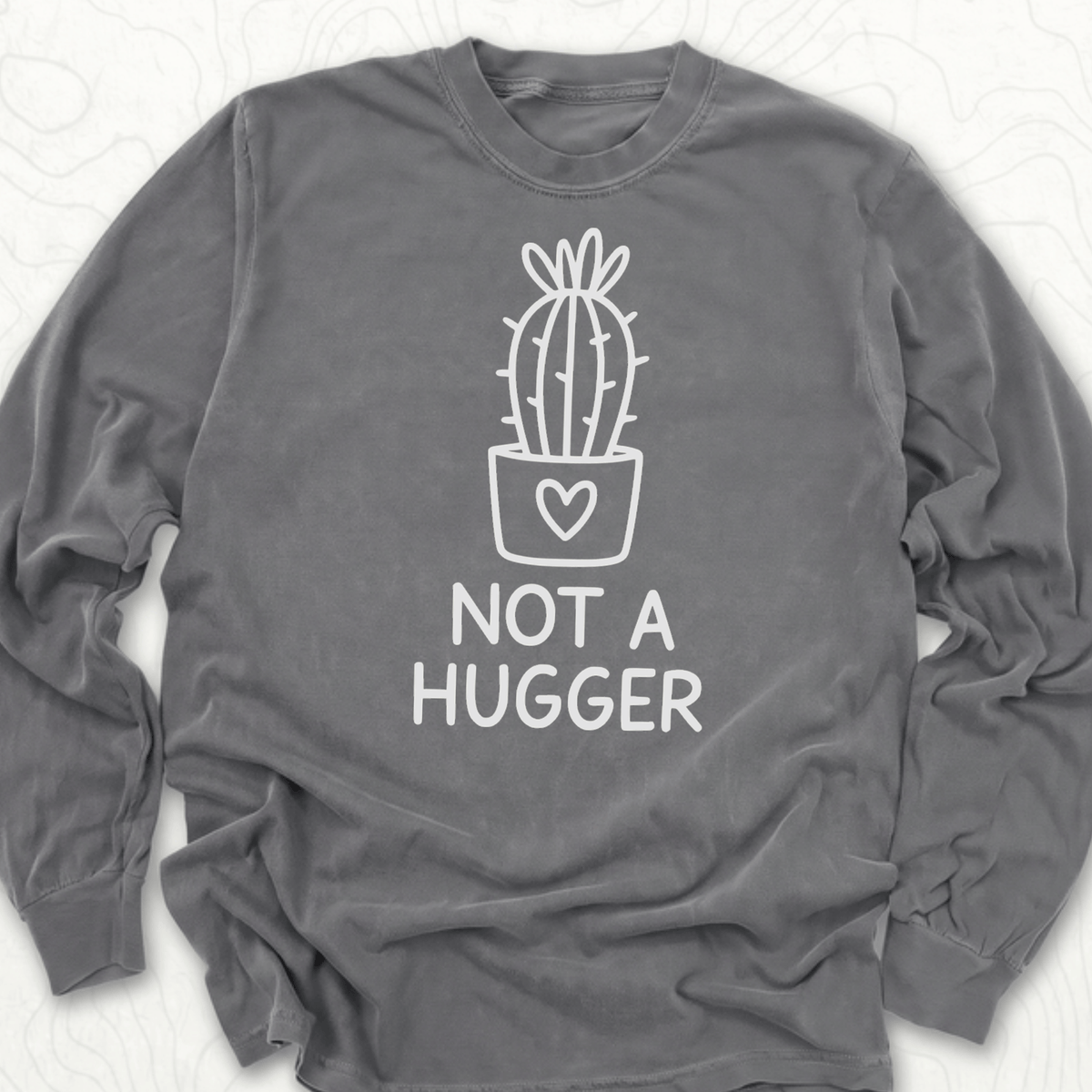 Not A Hugger LS T-shirt - Pepper