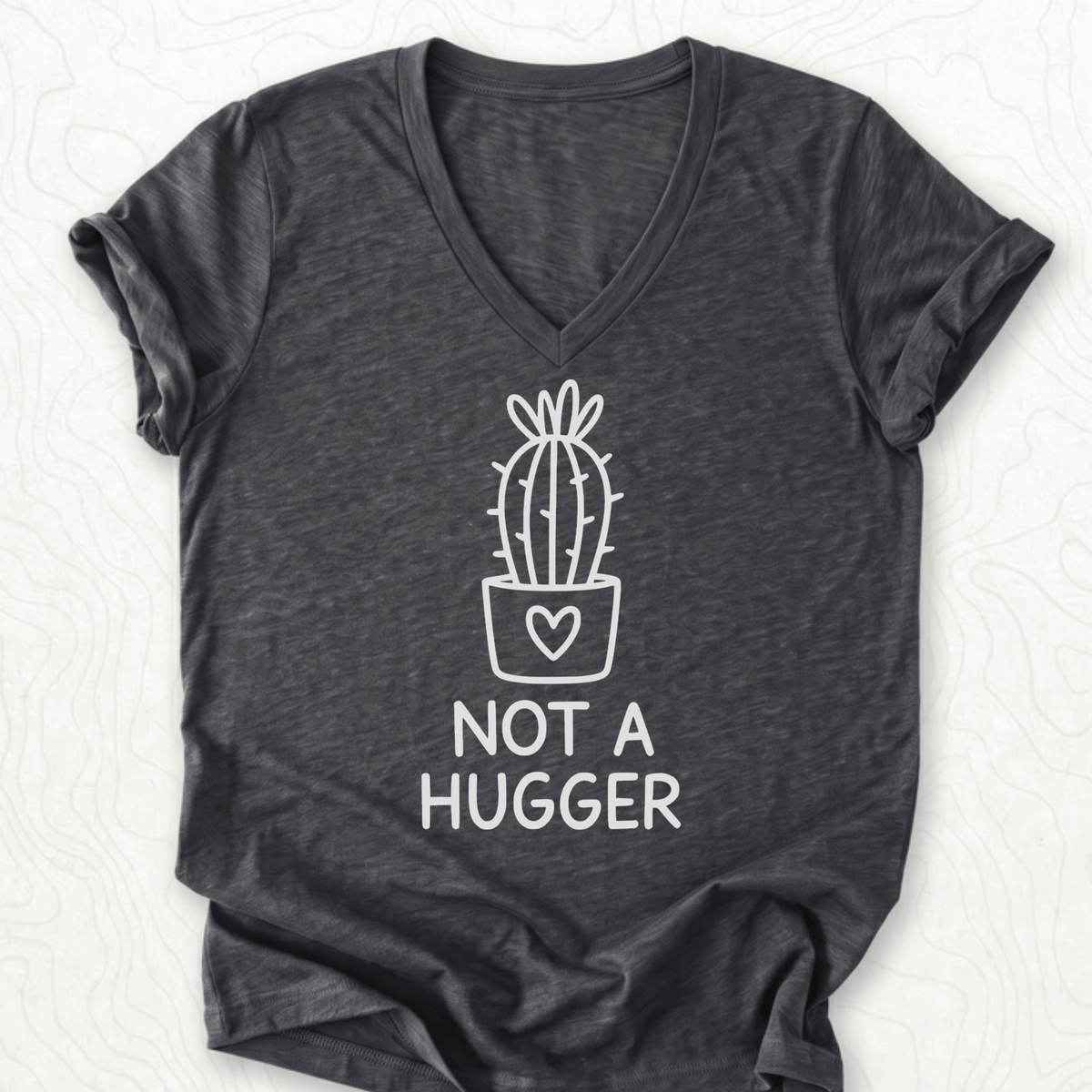 Not A Hugger V-Neck - Dark Grey Heather