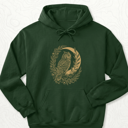 Owl Moon Hoodie - Forest Green