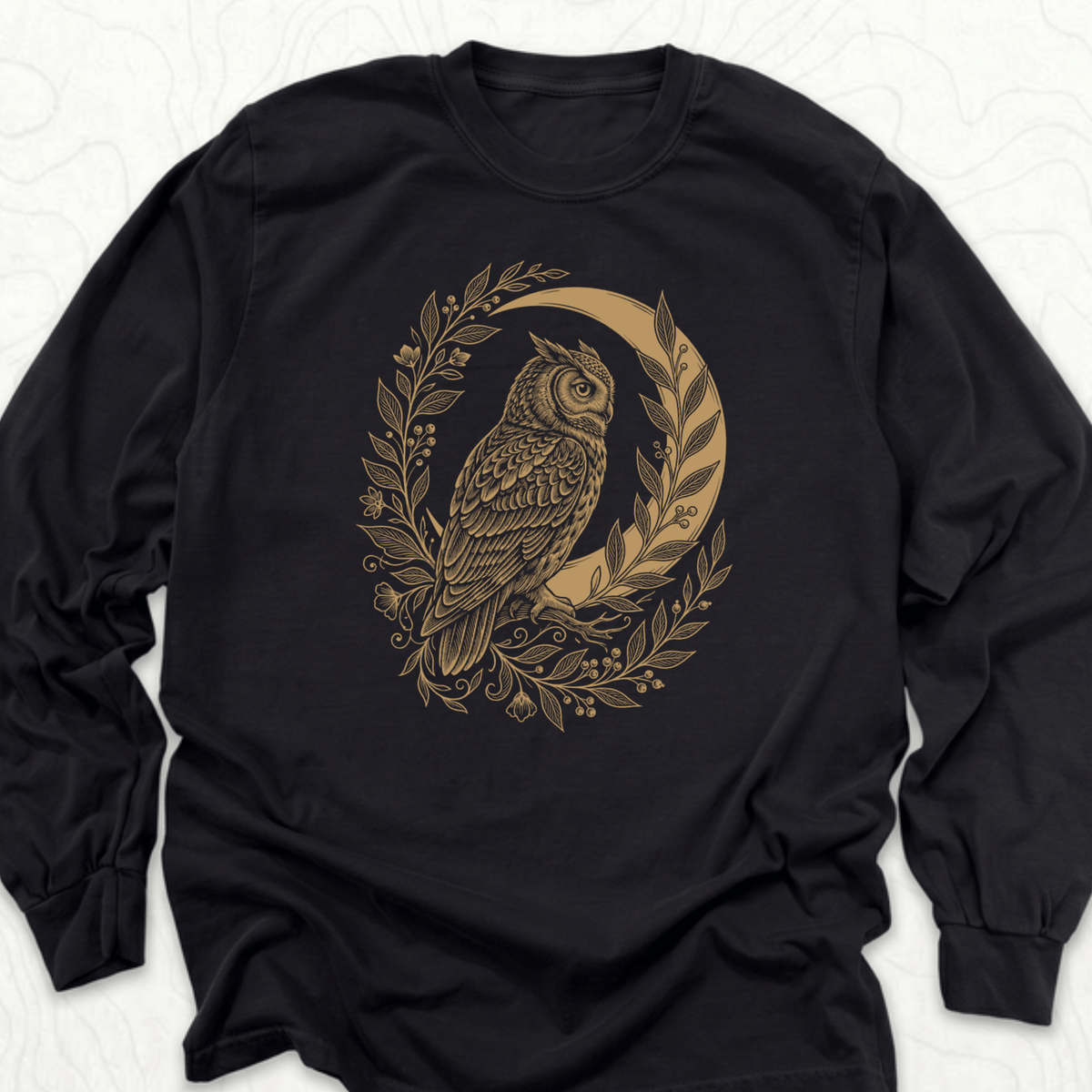 Owl Moon LS T-shirt - Black