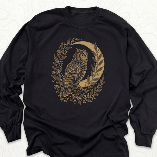 Owl Moon LS T-shirt - Black