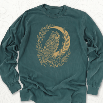 Owl Moon LS T-shirt - Blue Spruce