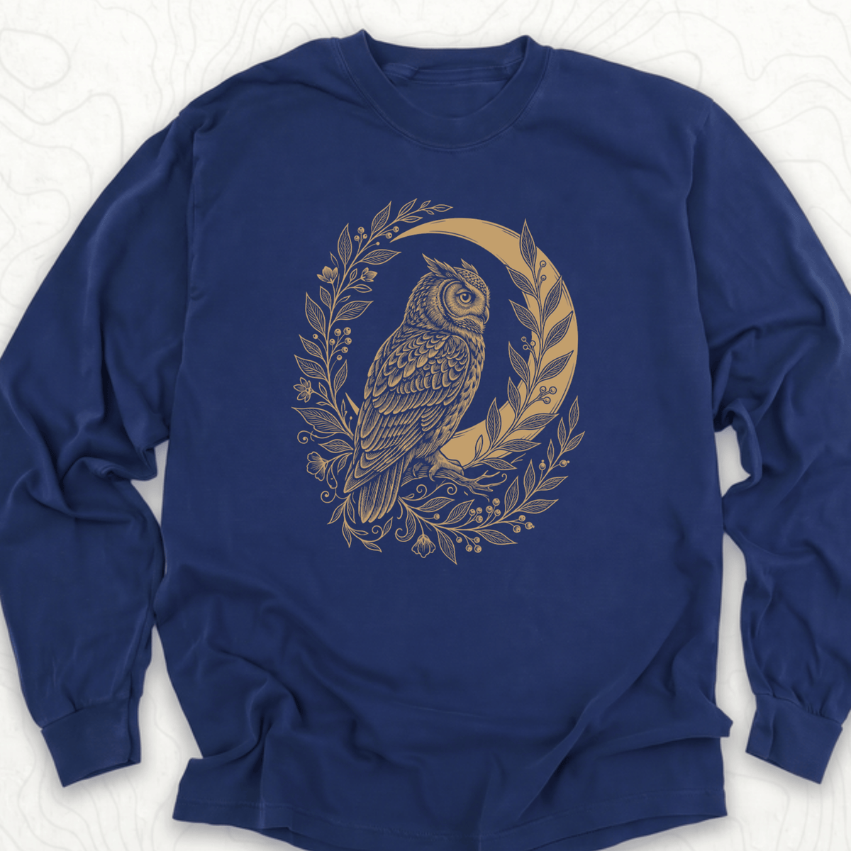 Owl Moon LS T-shirt - True Navy