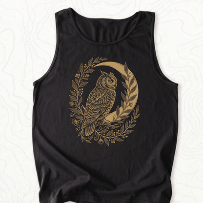 Owl Moon Tank Top - Black
