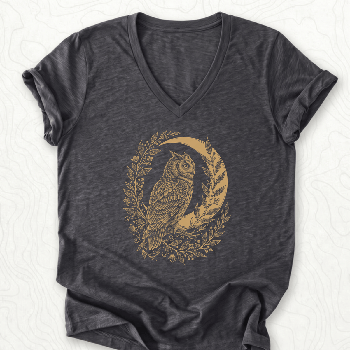 Owl Moon V-Neck - Dark Grey Heather