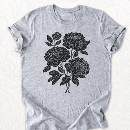 Peony Bouquet Tee - Athletic Heather