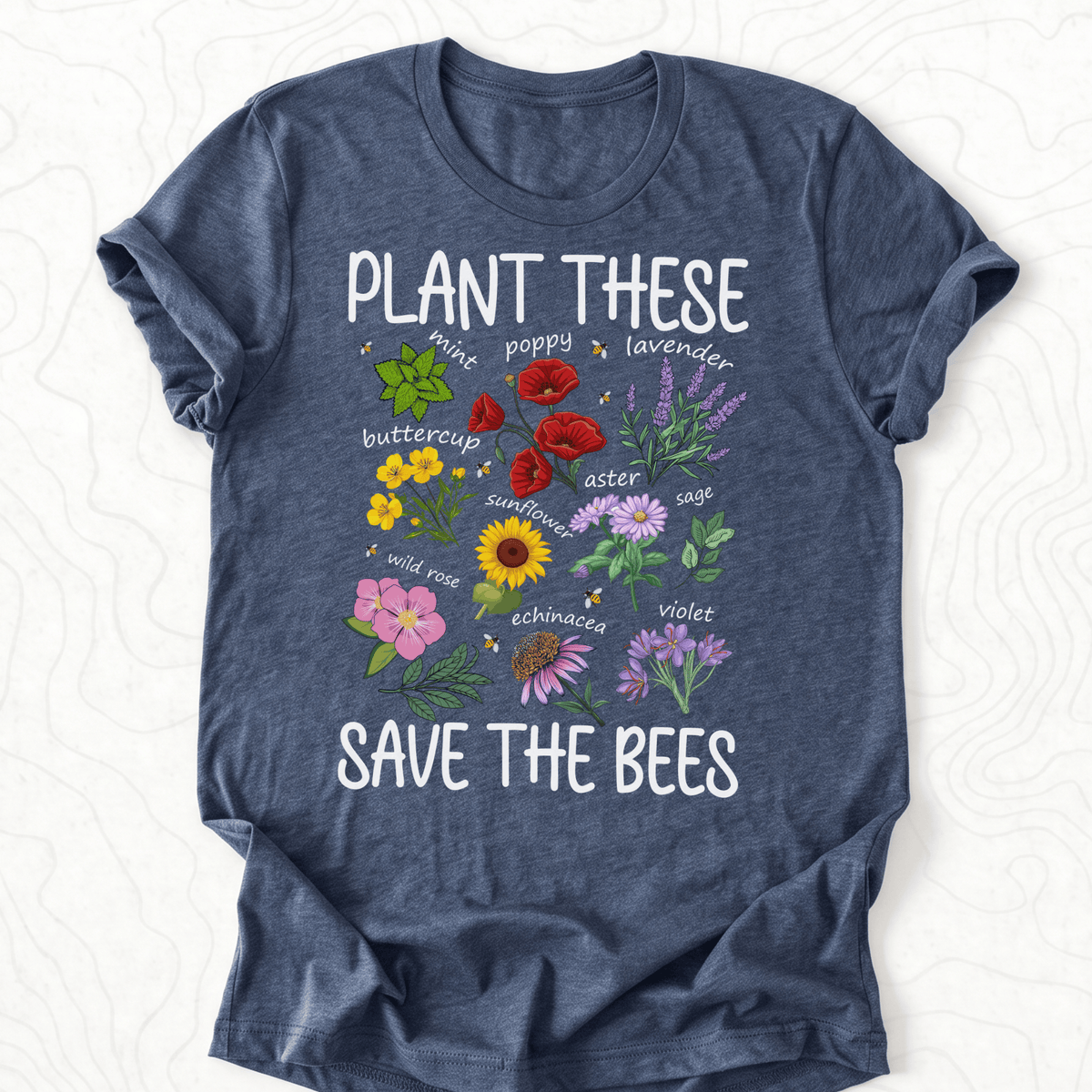 Plant These Tee - Heather Navy