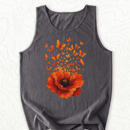Poppy Butterflies Tank Top - Pepper