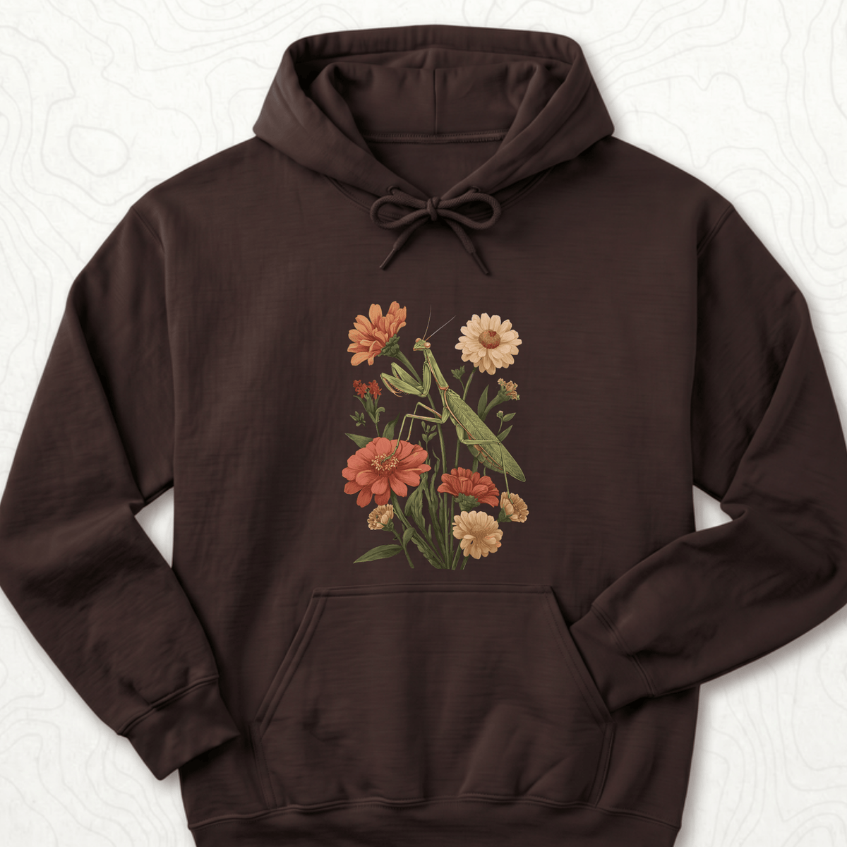 Praying Mantis Hoodie - Dark Chocolate