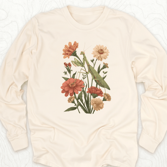Praying Mantis LS T-shirt - Ivory