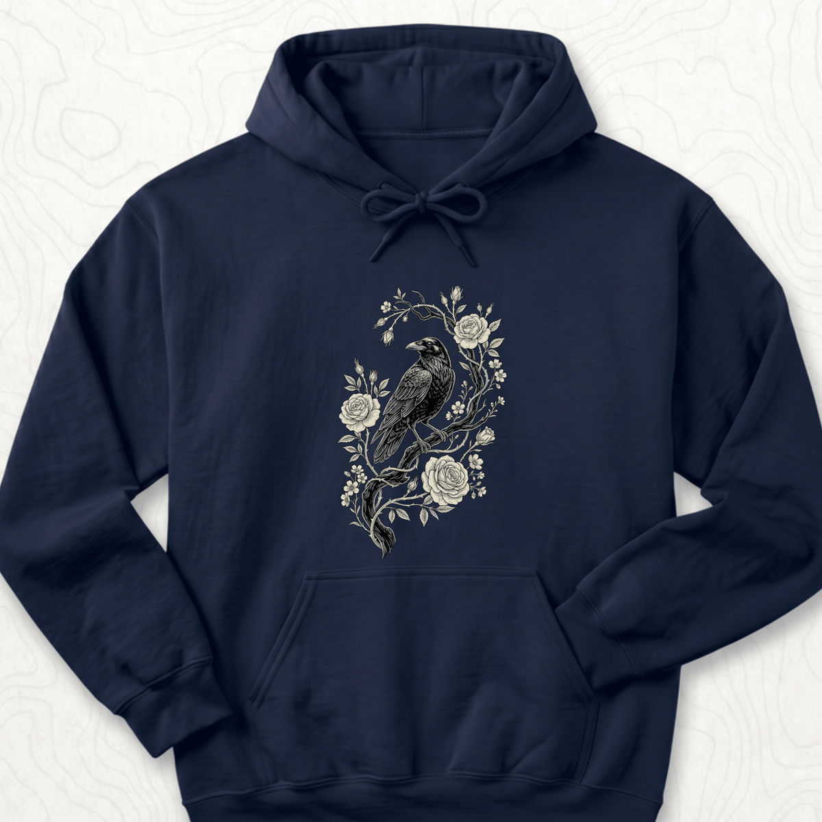 Raven Roses Hoodie - Navy