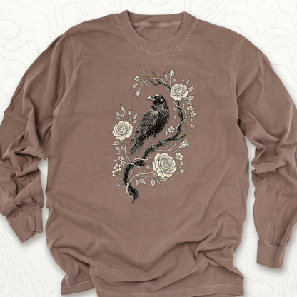 Raven Roses LS T-shirt - Espresso