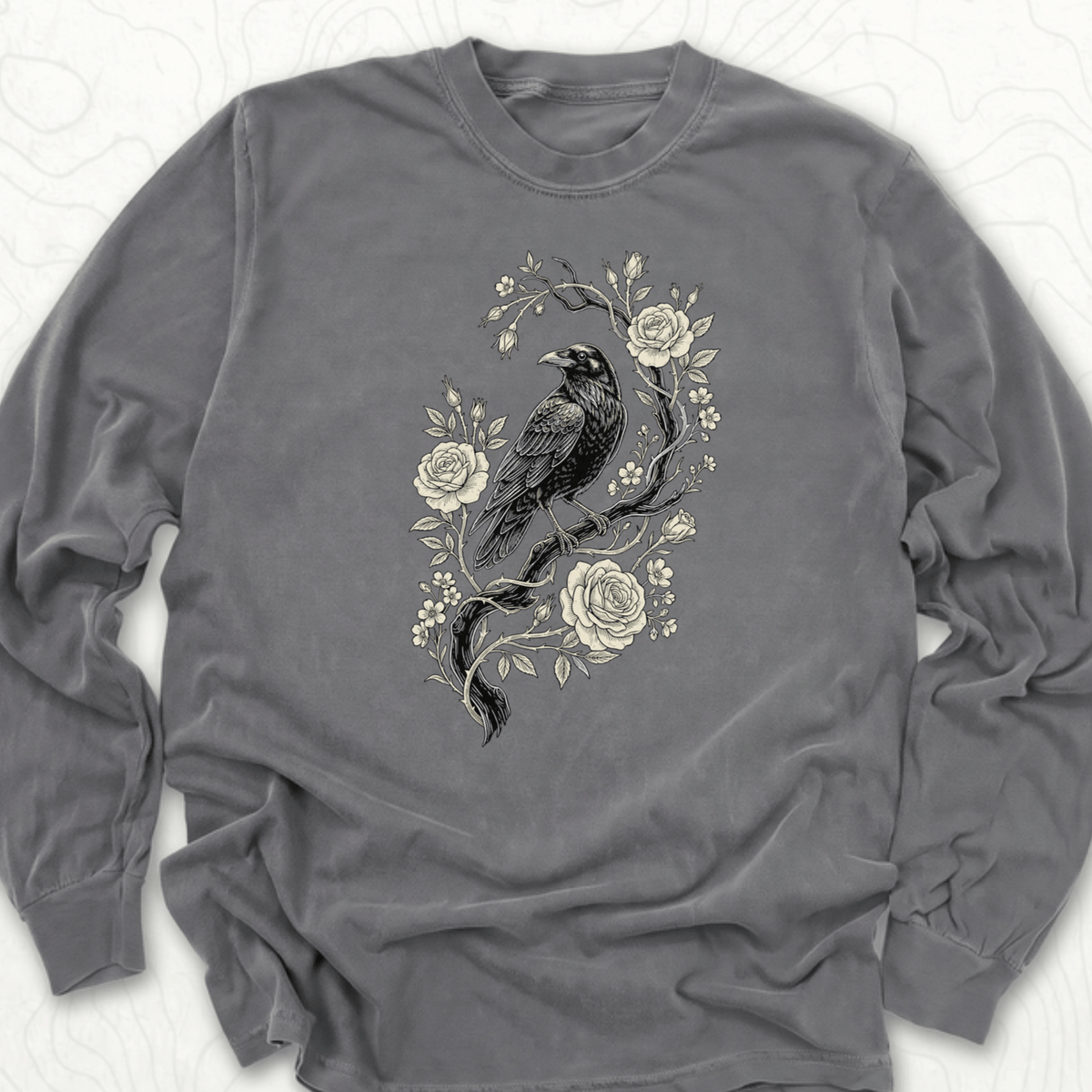 Raven Roses LS T-shirt - Pepper