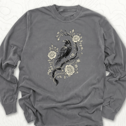 Raven Roses LS T-shirt - Pepper