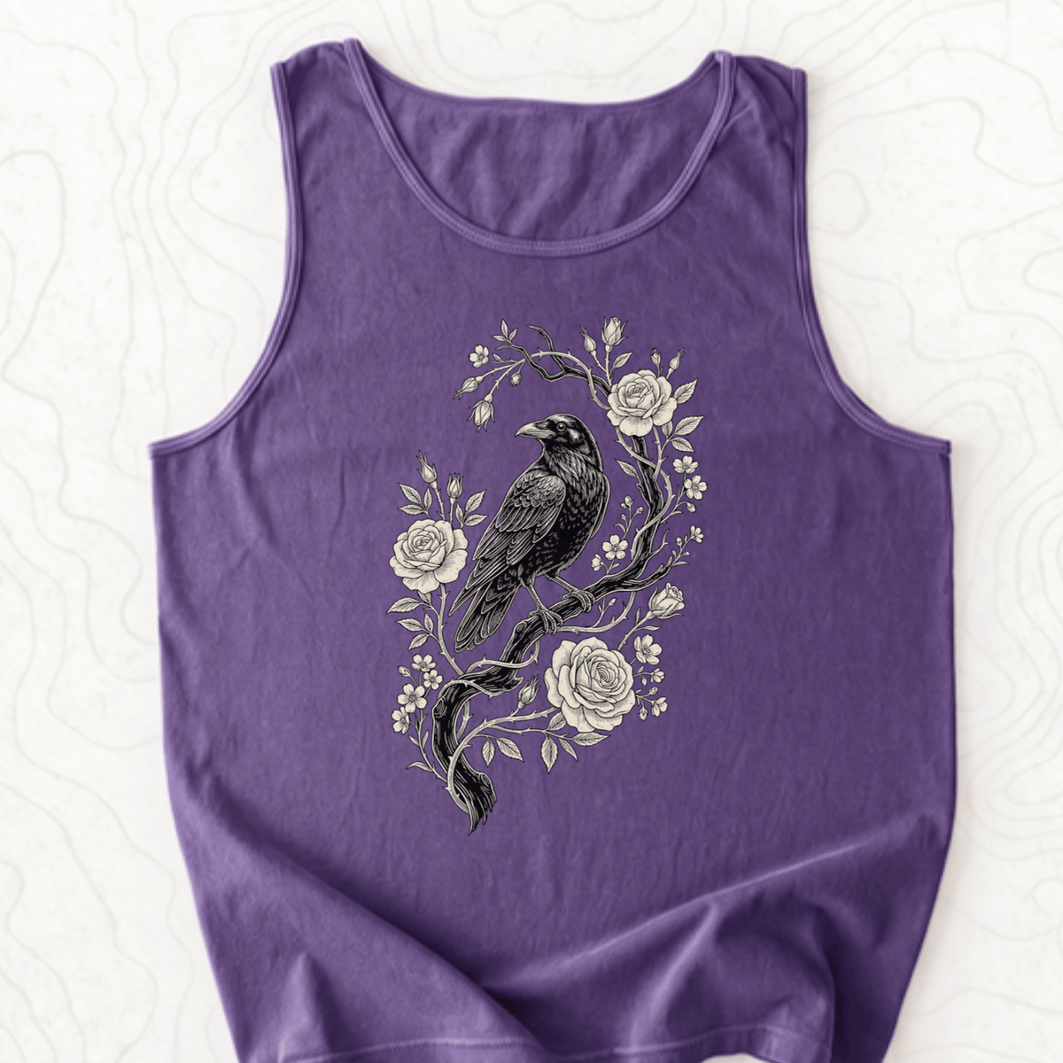 Raven Roses Tank Top - Grape