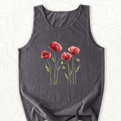 Red Poppies Tank Top - Pepper