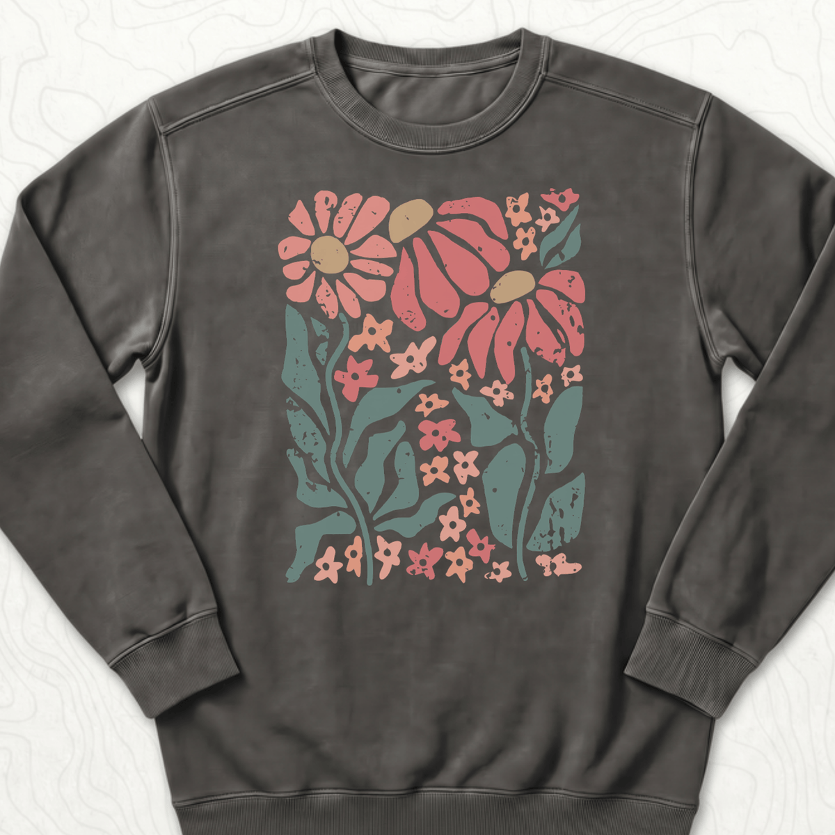 Retro Floral Sweatshirt - Pepper