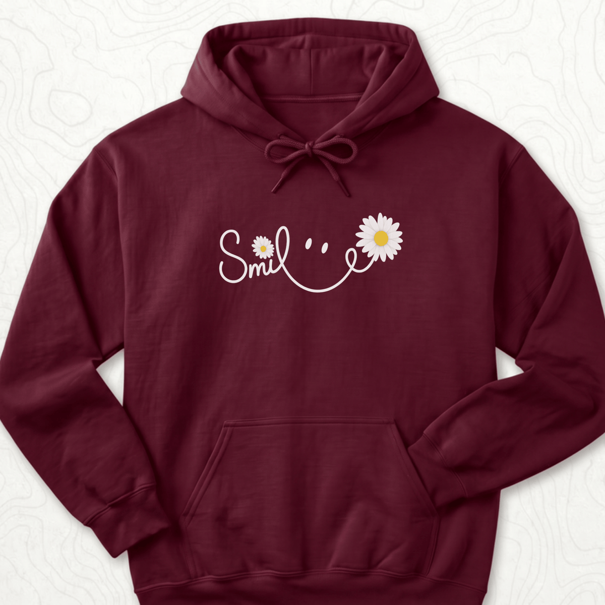 Smile Daisy Hoodie - Maroon