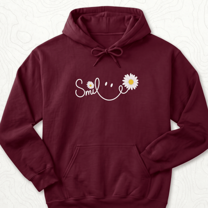 Smile Daisy Hoodie - Maroon