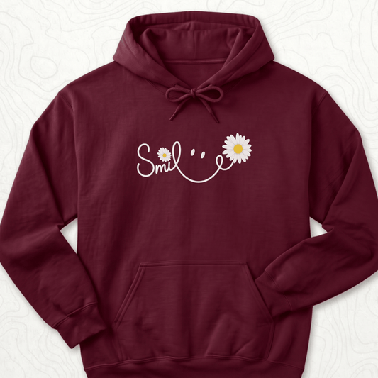 Smile Daisy Hoodie - Maroon