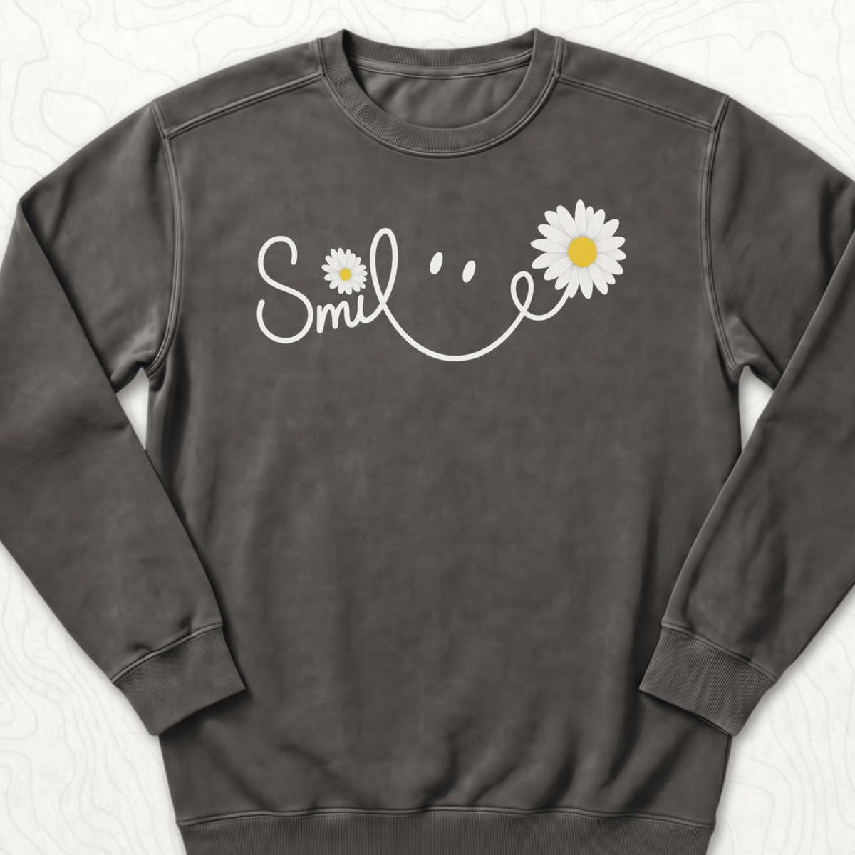 Smile Daisy Sweatshirt - Pepper