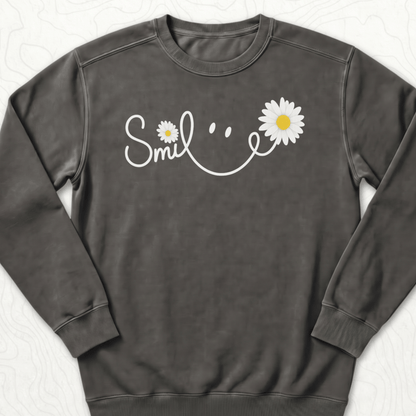 Smile Daisy Sweatshirt - Pepper