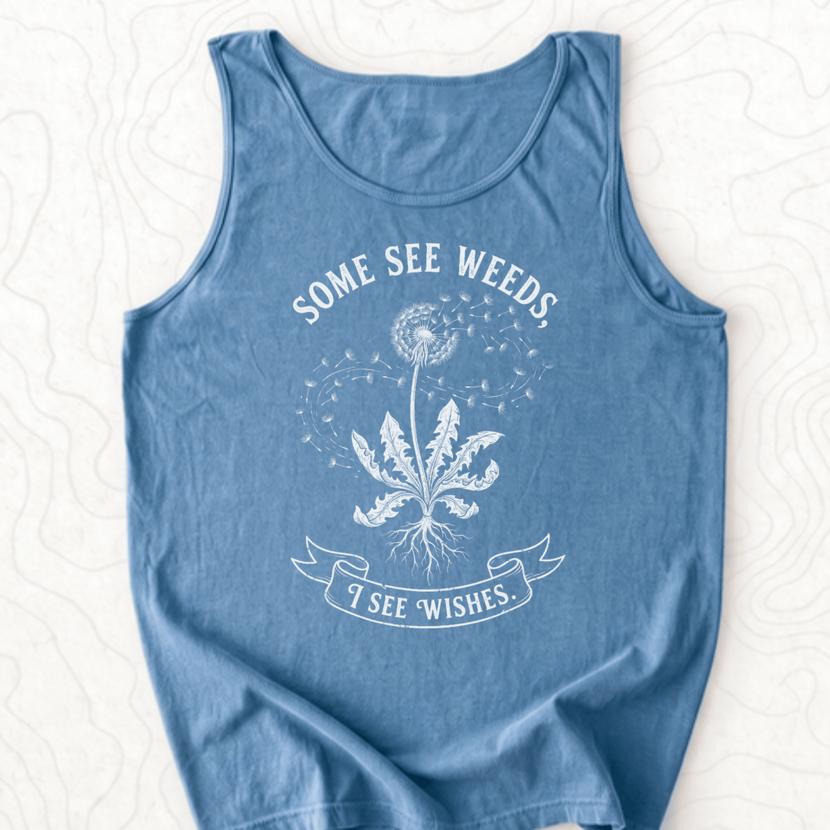 Some See Weeds Tank Top - Blue Jean