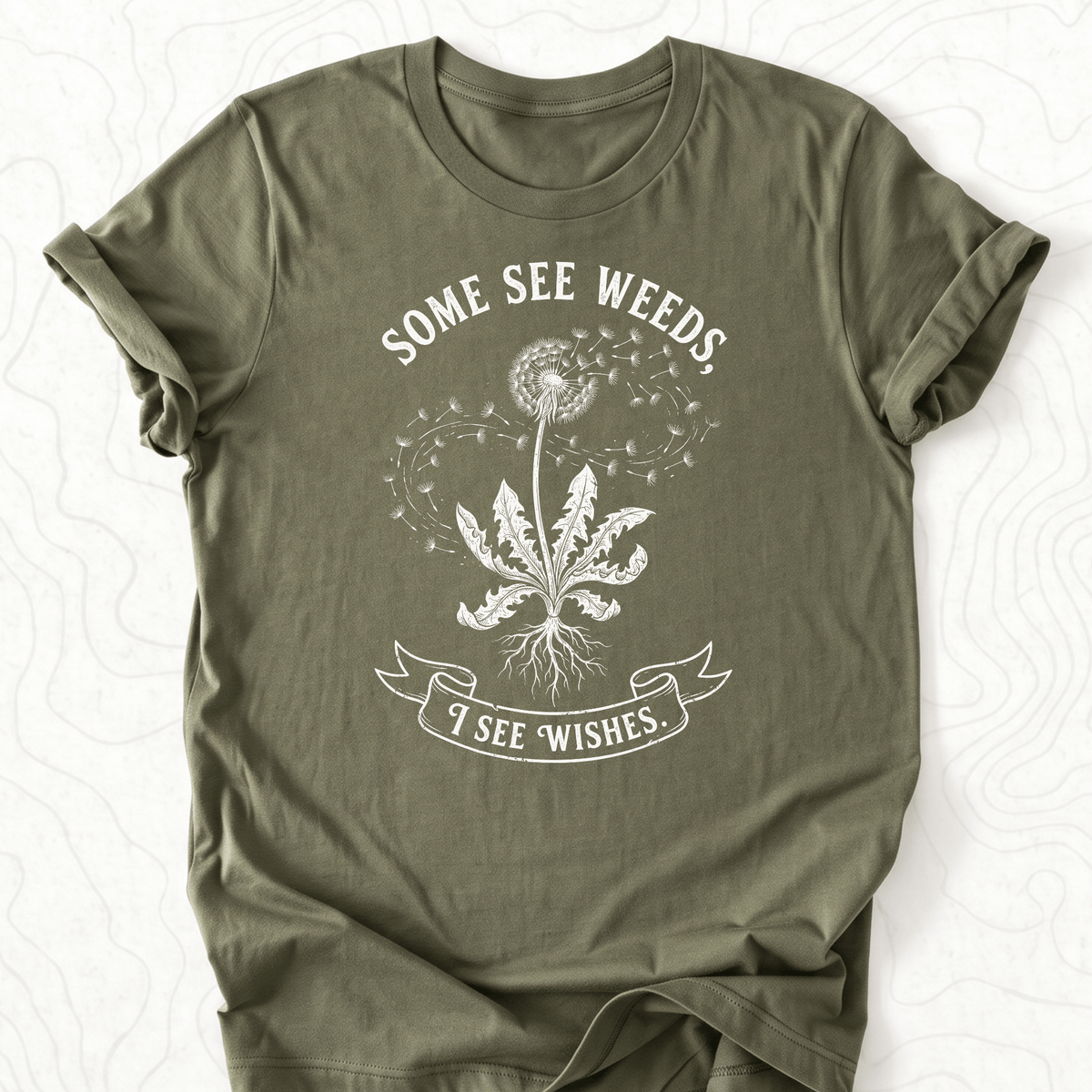 Some See Weeds Tee - Military Green