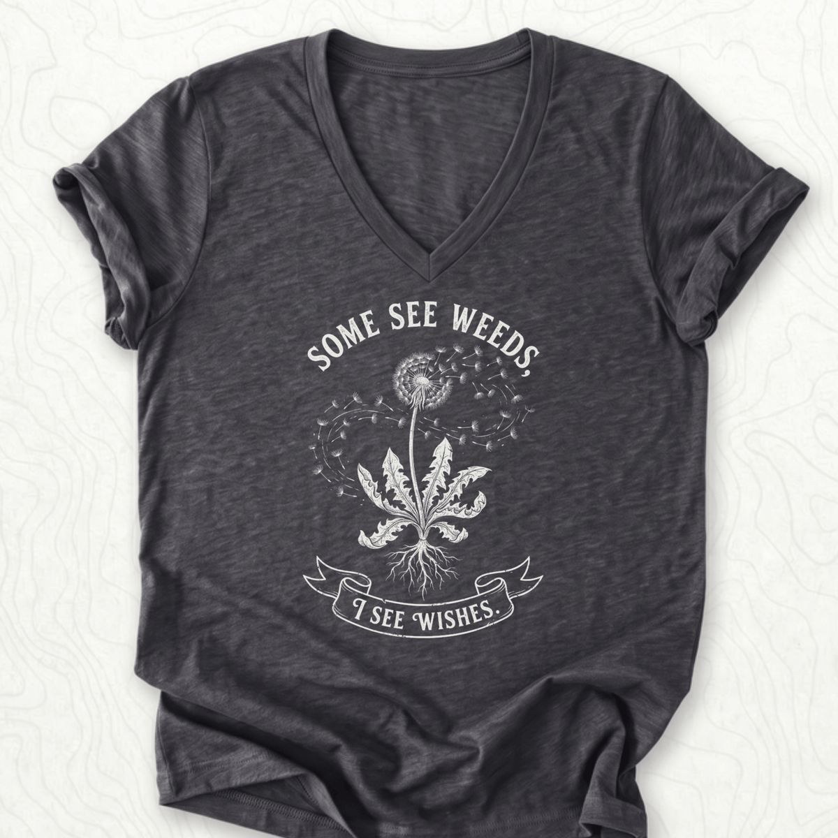 Some See Weeds V-Neck - Dark Grey Heather
