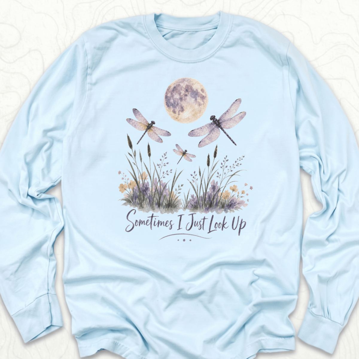 Sometimes Look Up LS T-shirt - Chambray