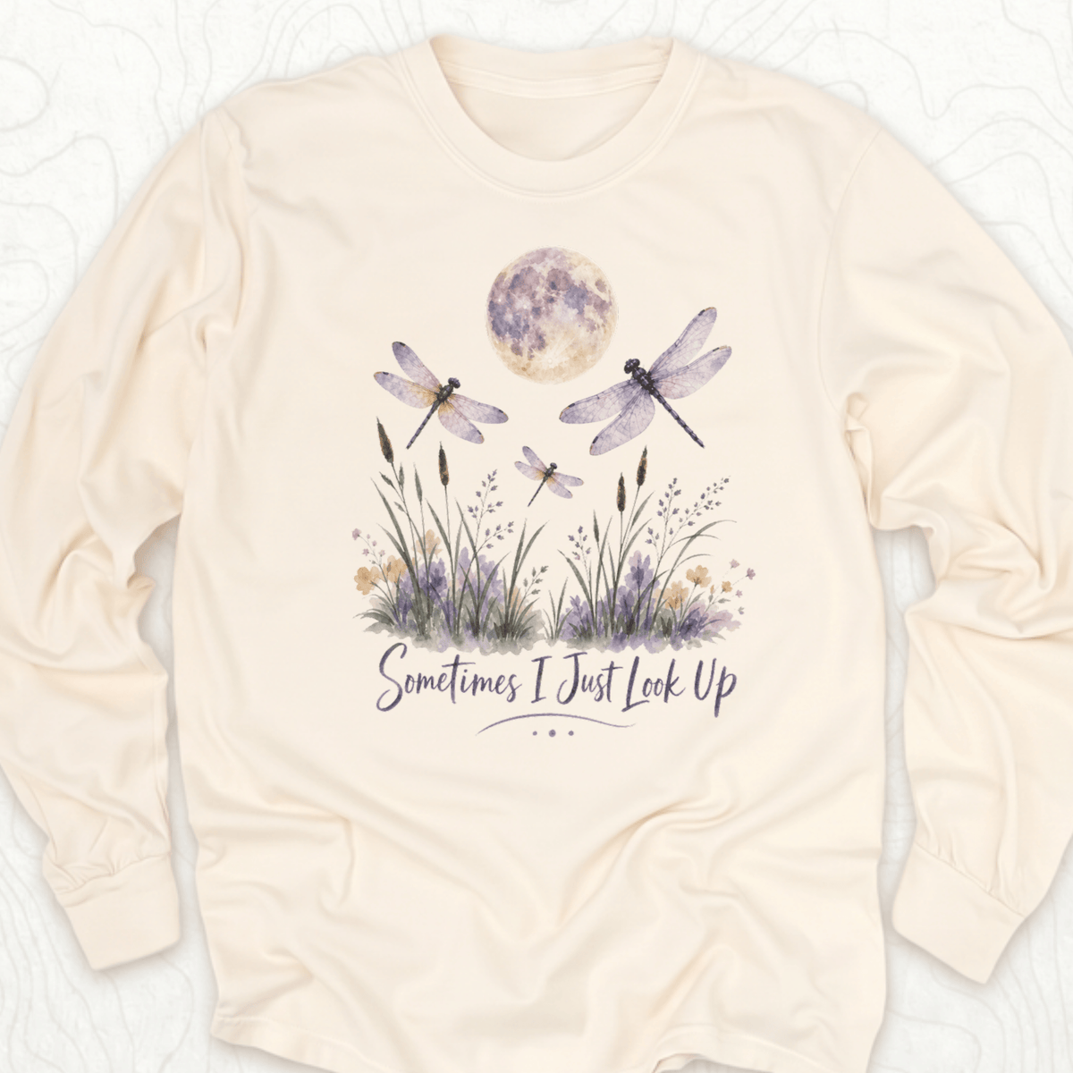 Sometimes Look Up LS T-shirt - Ivory