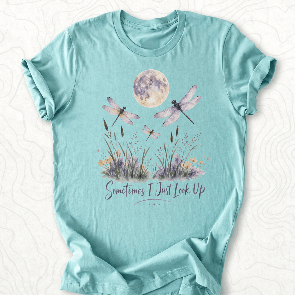 Sometimes Look Up Tee - Dusty Blue
