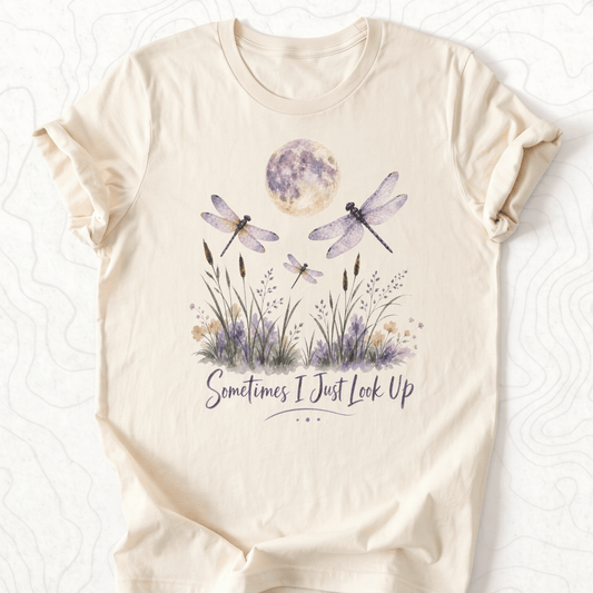 Sometimes Look Up Tee - Natural