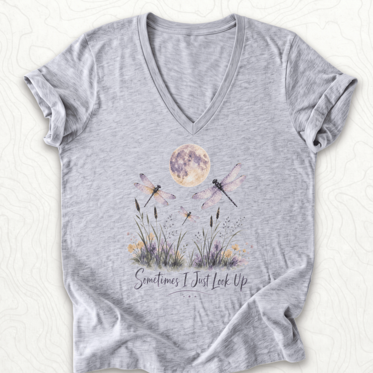 Sometimes Look Up V-Neck - Athletic Heather