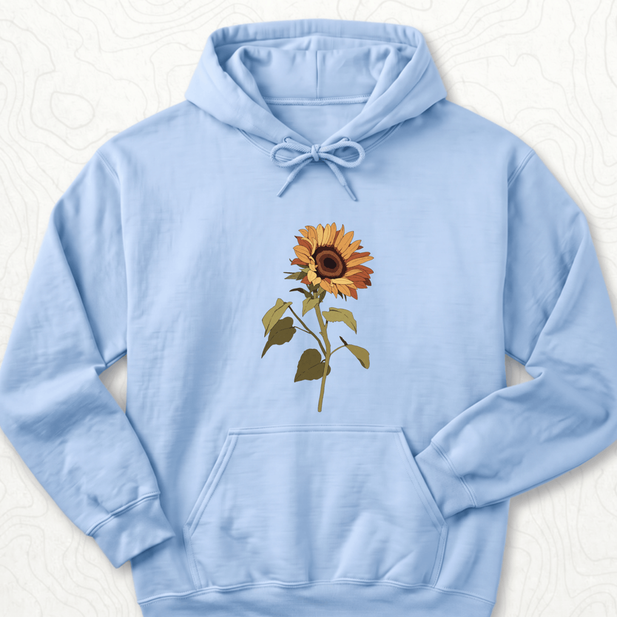 Sunflower Bloom Hoodie - Light Blue