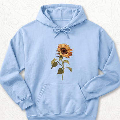 Sunflower Bloom Hoodie - Light Blue