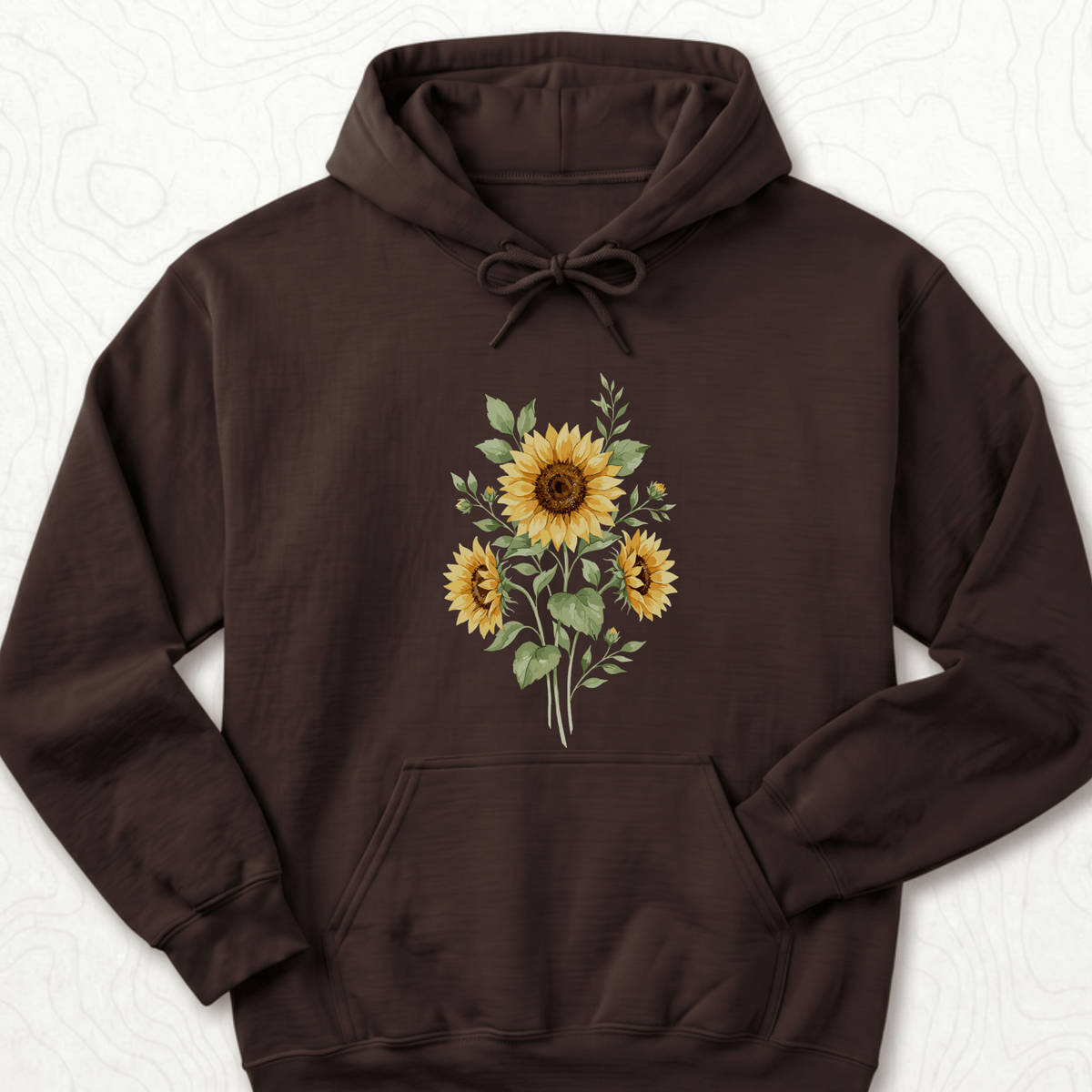 Sunflower Bouquet Hoodie - Dark Chocolate