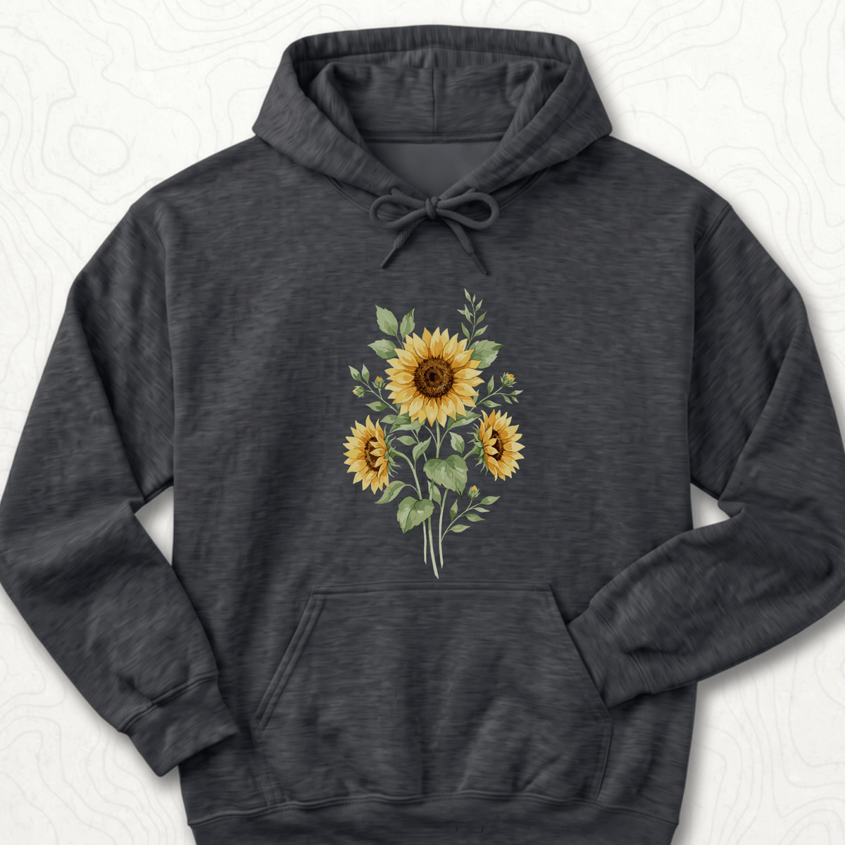 Sunflower Bouquet Hoodie - Dark Heather